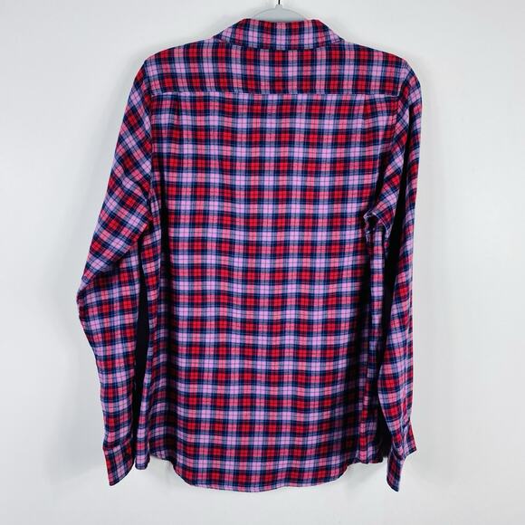 Wolverine Size Large Plaid Flannel Long Sleeve Button Shirt Red 100% Cotton - Picture 2 of 4